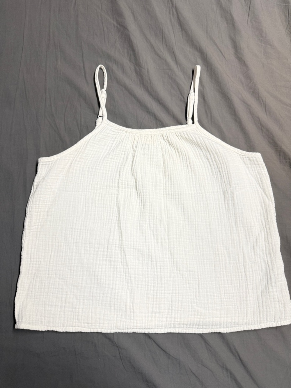 Universal Thread White Cotton Gauze Spaghetti Strap Cami